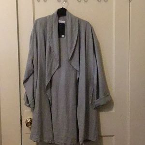 bryn Walker, linen jacket, light gray